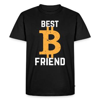 Bitcoin Best Friend Bitcoins - Bitcoin Lover - T-shirt Premium bio Homme - noir - Devant - Nico (187cm)