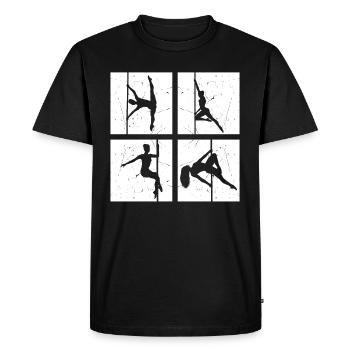 Pole Dance Silhouette - Pole Dancing Pole Dancer - T-shirt Premium bio Homme - noir - Devant - Nico (187cm)