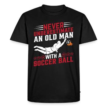 Joueur de soccer Grand-père Amoureux du soccer - Soccer Grandp - T-shirt Premium bio Homme - noir - Devant - Nico (187cm)