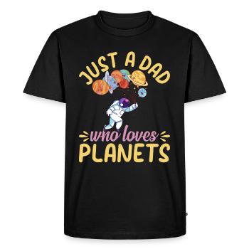 Juste un père qui aime les planètes - Astronomy Daddy Ast - T-shirt Premium bio Homme - noir - Devant - Nico (187cm)