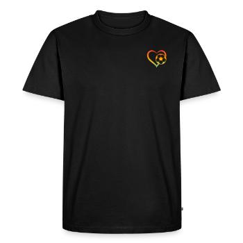 Joueur de soccer - Soccer Heart Soccer Ball - T-shirt Premium bio Homme - noir - Devant - Nico (187cm)