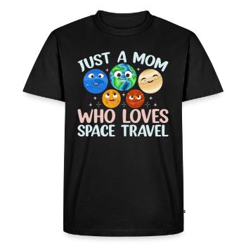 Aerospace - Just A Mom Who Loves Space Travel - Men's Premium Organic T-Shirt - black - Front - Nico (187cm)