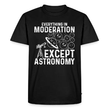 Astronomie des planètes - Tout avec modération sauf - T-shirt Premium bio Homme - noir - Devant - Nico (187cm)