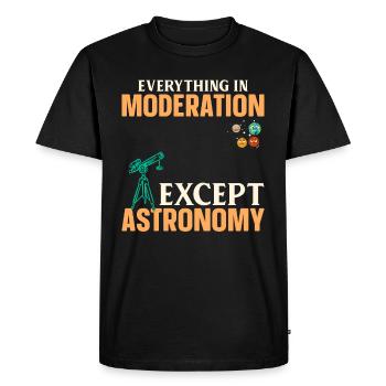 Tout avec modération sauf l’astronomie - Solar - T-shirt Premium bio Homme - noir - Devant - Nico (187cm)