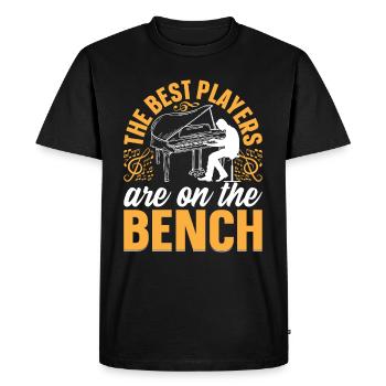 Les meilleurs joueurs sont sur le banc I Pianiste de piano - T-shirt Premium bio Homme - noir - Devant - Nico (187cm)