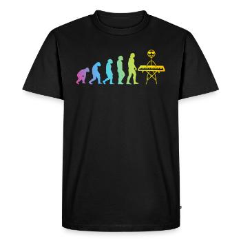 Pianiste Evolution Stick Figure Clavier Piano Funn - T-shirt Premium bio Homme - noir - Devant - Nico (187cm)