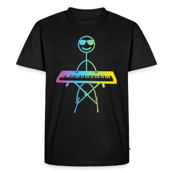 Drôle de pianiste de clavier Stick Pianiste Figure - T-shirt Premium bio Homme - noir - Devant - Nico (187cm)