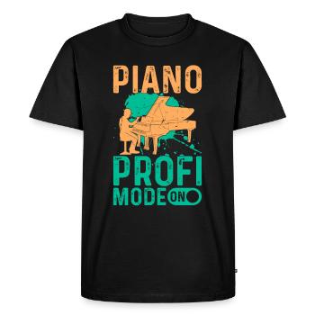 Pianiste Piano Mélomane - Piano Profi Mode On - T-shirt Premium bio Homme - noir - Devant - Nico (187cm)