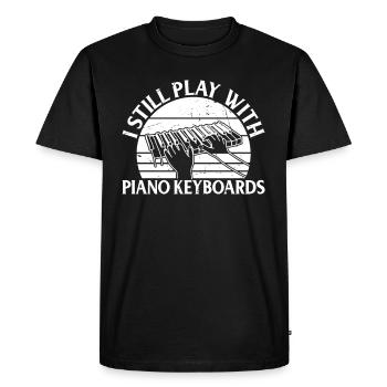 Je joue toujours avec des claviers de piano - clavier de piano - T-shirt Premium bio Homme - noir - Devant - Nico (187cm)