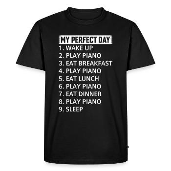 My Perfect Day Piano Player - Piano Lover Piano Pi - Men's Premium Organic T-Shirt - black - Front - Nico (187cm)