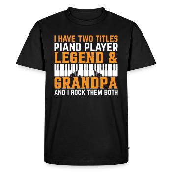 Piano Keyboard Player Grandpa - Keyboardist Grandp - Men's Premium Organic T-Shirt - black - Front - Nico (187cm)
