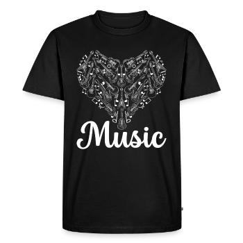 Guitar Music Lover - Guitariste Musicien de guitare Gui - T-shirt Premium bio Homme - noir - Devant - Nico (187cm)