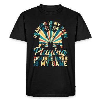 Playing Double Bass Is My Game - Double Bassist Gr - Men's Premium Organic T-Shirt - black - Front - Nico (187cm)