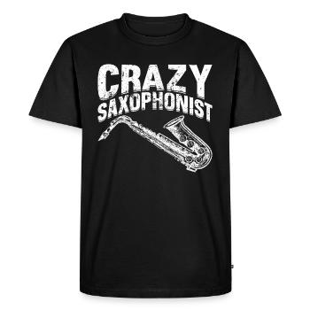 Saxophoniste fou Saxophone Instrument Lover Sax M - T-shirt Premium bio Homme - noir - Devant - Nico (187cm)