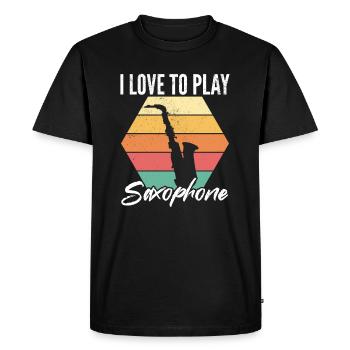 J'aime jouer du saxophone - Saxophoniste Saxophoniste - T-shirt Premium bio Homme - noir - Devant - Nico (187cm)