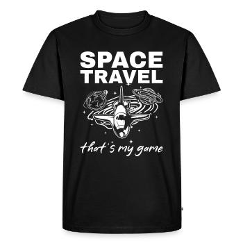 Aerospace Space Ship I Space Travel That's My Game - Men's Premium Organic T-Shirt - black - Front - Nico (187cm)