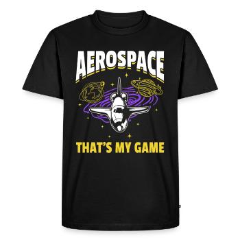 Aerospace That's My Game - Space Travel Space Ship - Men's Premium Organic T-Shirt - black - Front - Nico (187cm)