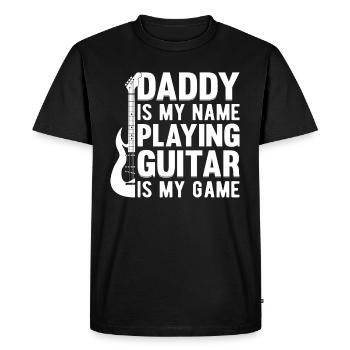 Papa Guitariste Papa est mon nom Jouer de la guitare est - T-shirt Premium bio Homme - noir - Devant - Nico (187cm)