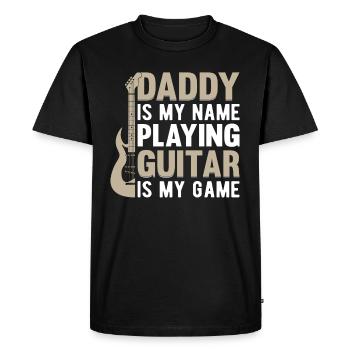 Papa est mon nom Jouer de la guitare est mon jeu - Guita - T-shirt Premium bio Homme - noir - Devant - Nico (187cm)