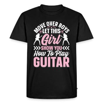 Guitariste Guitariste Filles - Guitariste Fille - T-shirt Premium bio Homme - noir - Devant - Nico (187cm)