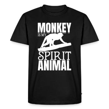 Monkey Is My Spirit Animal - Orange Monkey Love - Men's Premium Organic T-Shirt - black - Front - Nico (187cm)