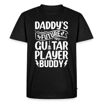 Guitariste nouveau-né - Le futur guitariste de papa B - T-shirt Premium bio Homme - noir - Devant - Nico (187cm)