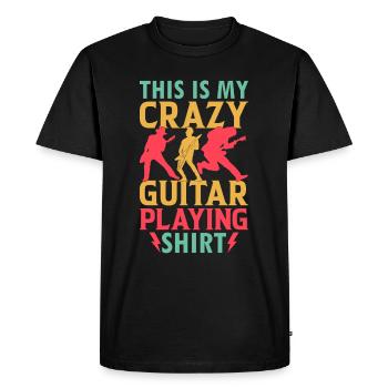 This Is My Crazy Guitar Playing Shirt - Bass Guita - T-shirt Premium bio Homme - noir - Devant - Nico (187cm)