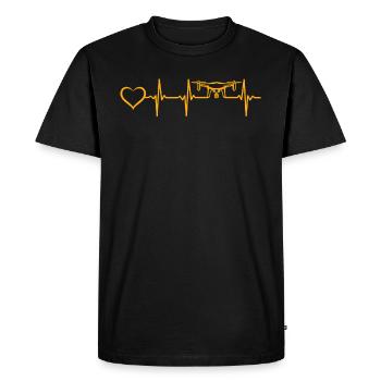 Drone Pilot Drone Heart Heartbeat Quadcopter Drone - Men's Premium Organic T-Shirt - black - Front - Nico (187cm)