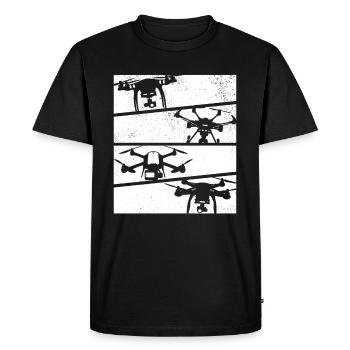 Retro Drone Quadcopter Drone - Retro Drone - Men's Premium Organic T-Shirt - black - Front - Nico (187cm)