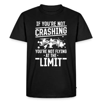 Drone Pilot - If You're Not Crashing - Funny Drone - Men's Premium Organic T-Shirt - black - Front - Nico (187cm)