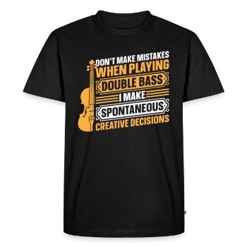 Contrebassiste - Ne faites pas d’erreurs en jouant - T-shirt Premium bio Homme - noir - Devant - Nico (187cm)