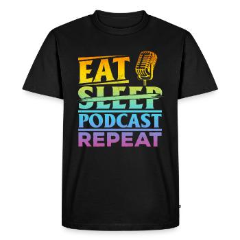 Eat Sleep Podcast Repeat - Podcast Host Podcasting - Men's Premium Organic T-Shirt - black - Front - Nico (187cm)