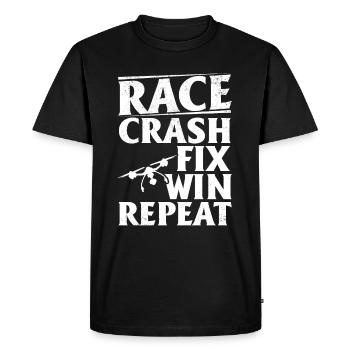 Quadcopter Drone Pilot - Race Crash Fix Win Repeat - Men's Premium Organic T-Shirt - black - Front - Nico (187cm)