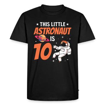 Ce petit astronaute a 10 ans - Space Astr - T-shirt Premium bio Homme - noir - Devant - Nico (187cm)