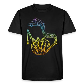 Cornemuse avec notes de musique Joueur de cornemuse Cornemuse - T-shirt Premium bio Homme - noir - Devant - Nico (187cm)