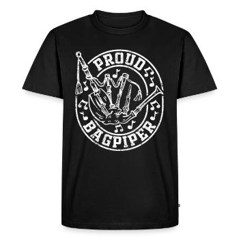 Bagpipe Player - Proud Bagpiper - Men's Premium Organic T-Shirt - black - Front - Nico (187cm)
