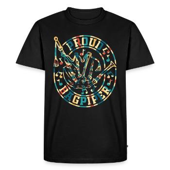 Bagpipe Musician Bagpipe Player - Proud Bagpiper - Men's Premium Organic T-Shirt - black - Front - Nico (187cm)