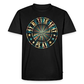Plan de retraite des joueurs de saxophone Saxophone Player - T-shirt Premium bio Homme - noir - Devant - Nico (187cm)