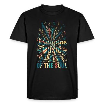 La musique de cornemuse est la voix de l’âme - Bagpipe P - T-shirt Premium bio Homme - noir - Devant - Nico (187cm)