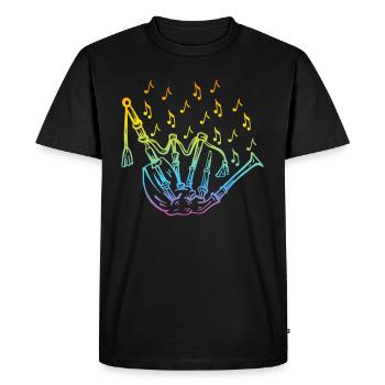 Cornemuse avec notes de musique Cornemuse Musicien de cornemuse - T-shirt Premium bio Homme - noir - Devant - Nico (187cm)