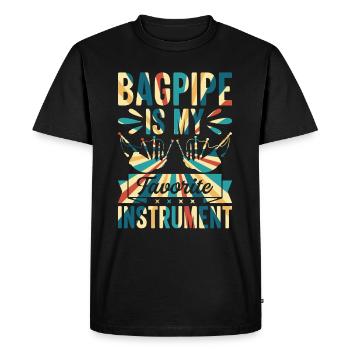 Bagpipe Is My Favorite Instrument - Bagpipe Player - Men's Premium Organic T-Shirt - black - Front - Nico (187cm)