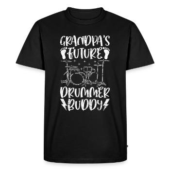 Grandpa’s Future Drummer Buddy - Joueur de tambour Baby - T-shirt Premium bio Homme - noir - Devant - Nico (187cm)