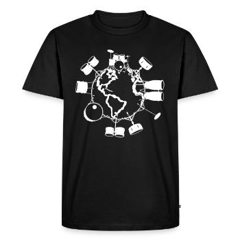 Drum Player Drum Instruments Drummer Earth Day - Men's Premium Organic T-Shirt - black - Front - Nico (187cm)