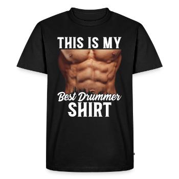 C’est mon meilleur batteur Shirt Batteur - T-shirt Premium bio Homme - noir - Devant - Nico (187cm)