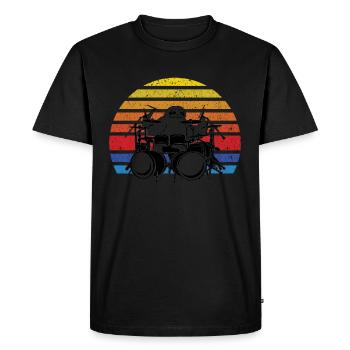 Sloth Drum Set Drumming Sloth Drummer - Men's Premium Organic T-Shirt - black - Front - Nico (187cm)