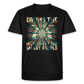 Drums The Instrument For Smart People - Drummer Mu - Men's Premium Organic T-Shirt - black - Front - Nico (187cm)