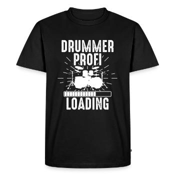 Drummer Profi Loading - Funny Drummer Drum Player - Men's Premium Organic T-Shirt - black - Front - Nico (187cm)