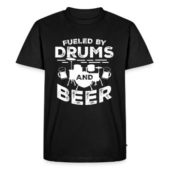 Fueled By Drums And Beer - Drum Player Drummer - Men's Premium Organic T-Shirt - black - Front - Nico (187cm)