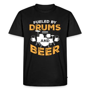 Fueled By Drums And Beer - Drum Player - Men's Premium Organic T-Shirt - black - Front - Nico (187cm)