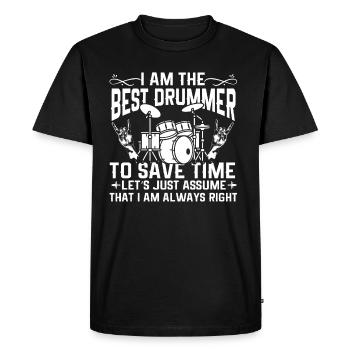 Je suis le meilleur batteur drôle de batteur batteur - T-shirt Premium bio Homme - noir - Devant - Nico (187cm)